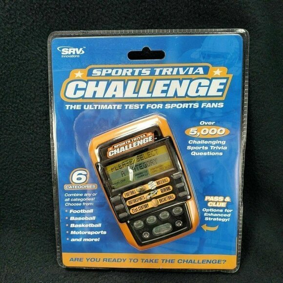 Sports Trivia Challenge Game Handheld Baseball Football Basketball Lrg Print New